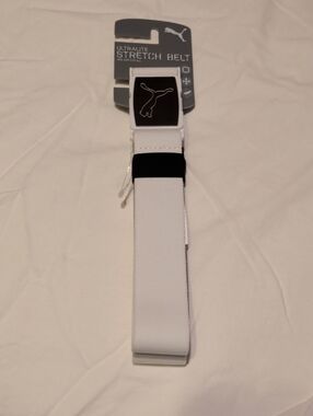 Puma White and Black Ultralite Stretch Belt